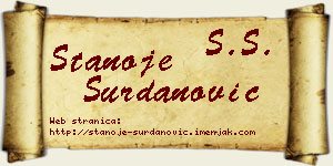 Stanoje Surdanović vizit kartica